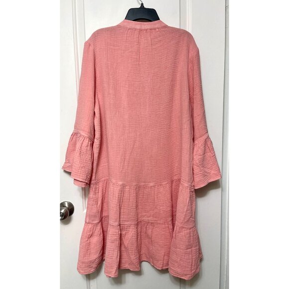 New Faherty Womens Dream Cotton Gauze Kasey Dress Casual Dress in Coral Size M - Picture 6 of 14